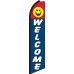 Welcome Smiley Face Swooper Feather Flag