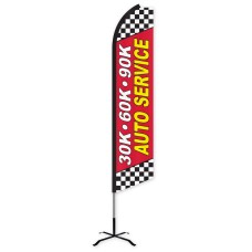 30K 60K 90K Auto Service Swooper Feather Flag