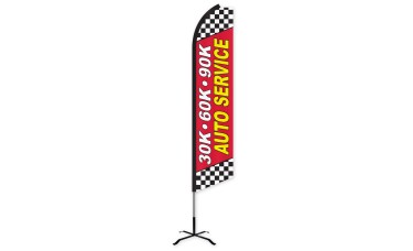 30K 60K 90K Auto Service Swooper Feather Flag