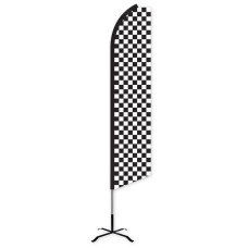 Checkered Black/White Swooper Feather Flag