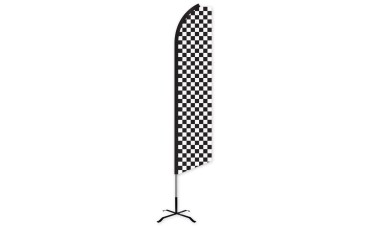 Checkered Black/White Swooper Feather Flag