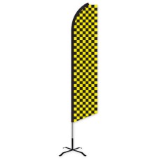 Checkered Black/Yellow Swooper Feather Flag