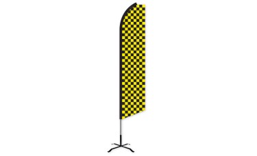 Checkered Black/Yellow Swooper Feather Flag