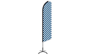 Checkered Blue/White Swooper Feather Flag