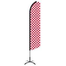 Checkered Red/White Swooper Feather Flag