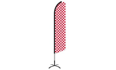 Checkered Red/White Swooper Feather Flag