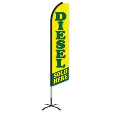 Diesel Sold Here Swooper Feather Flag