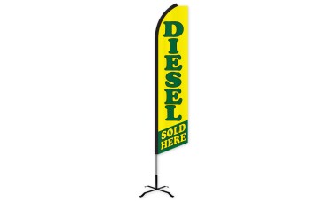 Diesel Sold Here Swooper Feather Flag