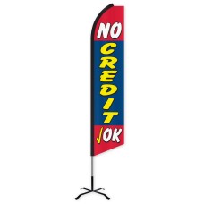 No Credit OK Swooper Feather Flag