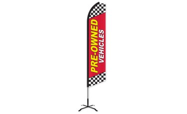 Pre-Owned Vehicles Red Swooper Feather Flag