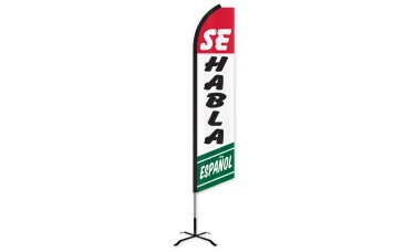 Se Habla Espanol Swooper Feather Flag