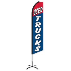 Used Trucks Red/Blue Swooper Feather Flag