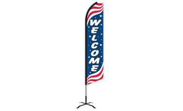 Welcome Patriotic Swooper Feather Flag