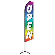 Open Rainbow Swooper Feather Flag