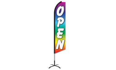 Open Rainbow Swooper Feather Flag