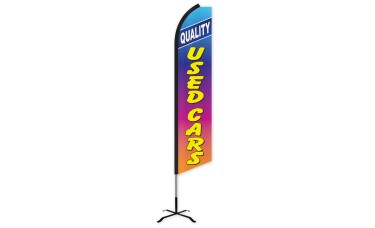 Quality Used Cars Rainbow Swooper Feather Flag