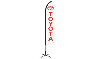 Toyota White/Red Swooper Feather Flag