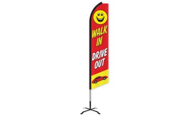 Walk In Drive Out Swooper Feather Flag