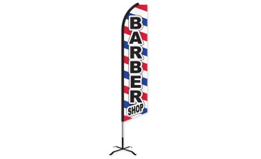 Barber Shop Swooper Feather Flag