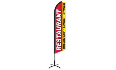 Restaurant - Breakfast, Lunch, Dinner Swooper Feather Flag