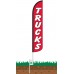 Trucks (Red & White) Wind-Free Feather Flag