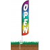 Open Rainbow Wind-Free Feather Flag