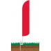 Solid Red Wind-Free Feather Flag