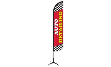 Auto Detailing Wind-Free Feather Flag