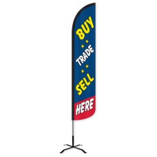 Buy, Trade, Sell Here Wind-Free Feather Flag