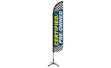 Certified Pre-Owned Blue Wind-Free Feather Flag