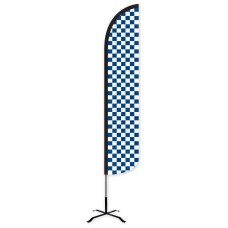 Checkered Blue/White Wind-Free Feather Flag