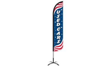 Used Cars Patriotic Wind-Free Feather Flag