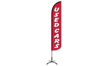 Used Cars (Red & White) Wind-Free Feather Flag