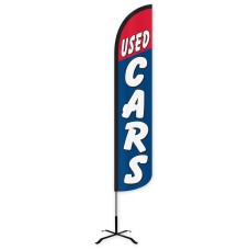 Used Cars Red/Blue Wind-Free Feather Flag