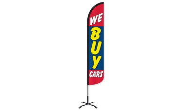 We Buy Cars Wind-Free Feather Flag