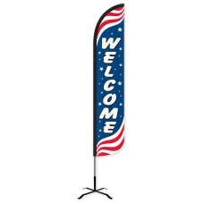 Welcome Patriotic Wind-Free Feather Flag