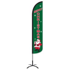 Merry Christmas Wind-Free Feather Flag