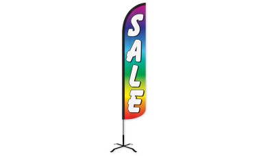 Sale Rainbow Wind-Free Feather Flag