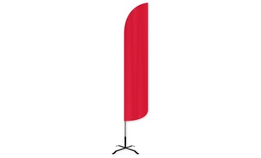 Solid Red Wind-Free Feather Flag