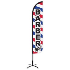 Barber Shop Wind-Free Feather Flag