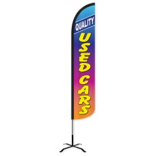 Quality Used Cars Rainbow Wind-Free Feather Flag