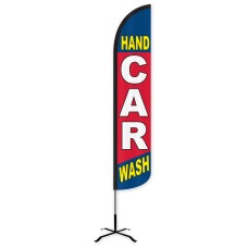 Hand Car Wash Wind-Free Feather Flag