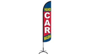 Hand Car Wash Wind-Free Feather Flag