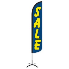 Sale (Blue & Yellow) Wind-Free Feather Flag