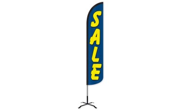 Sale (Blue & Yellow) Wind-Free Feather Flag