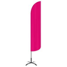 Solid Hot Pink Wind-Free Feather Flag