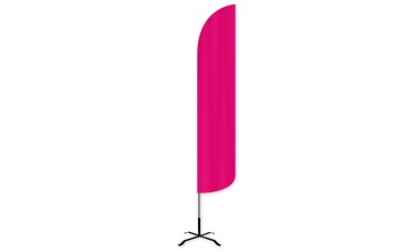 Solid Hot Pink Wind-Free Feather Flag