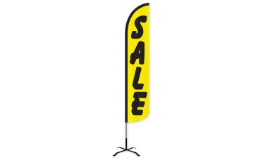 Sale (Yellow & Black) Wind-Free Feather Flag