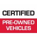 Certified Pre-Owned Vehicles (Red & White) Car Flag