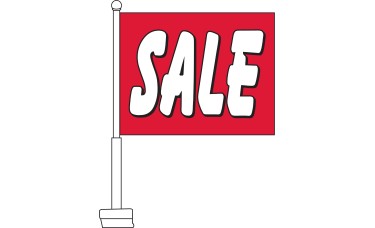 Sale (Red & White) Car Flag